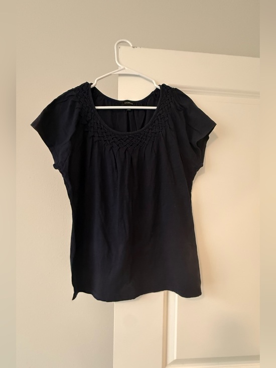 Talbots Tops - Talbots Black Short-Sleeve Scoop Neck Blouse